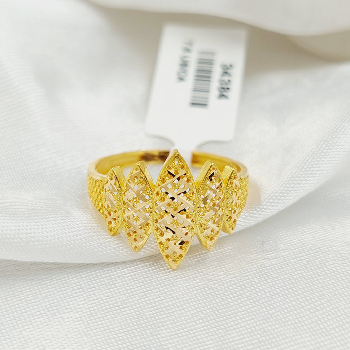 21K خاتم نقش اكسترا-مجوهرات الشيخ سعيد-Saeed Jewelry 