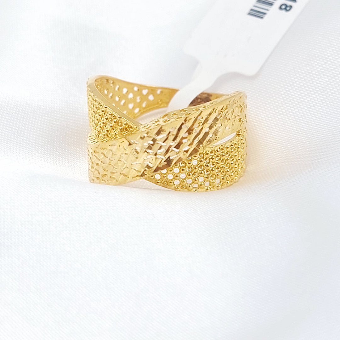 21K خاتم نقش اكسترا-مجوهرات الشيخ سعيد-Saeed Jewelry 