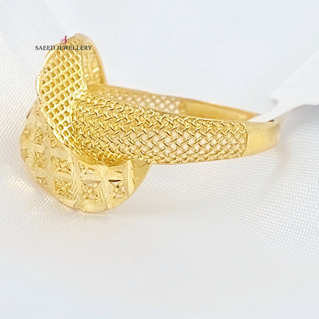 21K خاتم نقش-مجوهرات الشيخ سعيد-Saeed Jewelry 