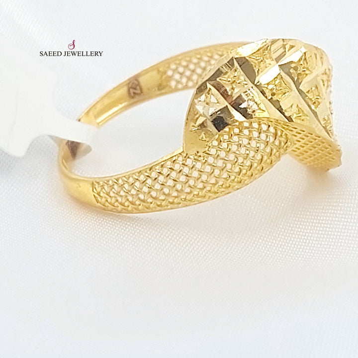 21K خاتم نقش-مجوهرات الشيخ سعيد-Saeed Jewelry 