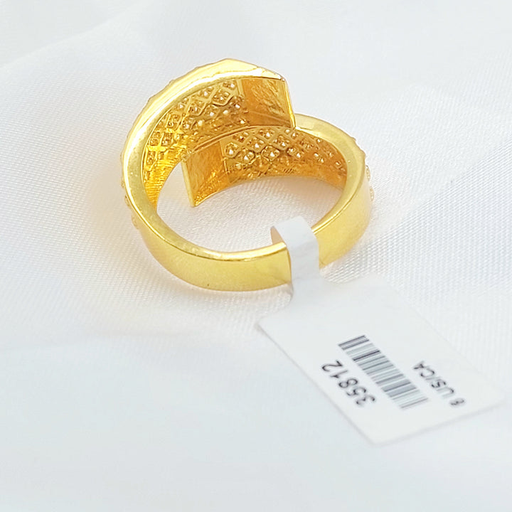 21K خاتم نقش اكسترا-مجوهرات الشيخ سعيد-Saeed Jewelry 