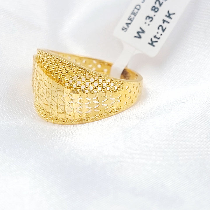 21K خاتم نقش اكسترا-مجوهرات الشيخ سعيد-Saeed Jewelry 