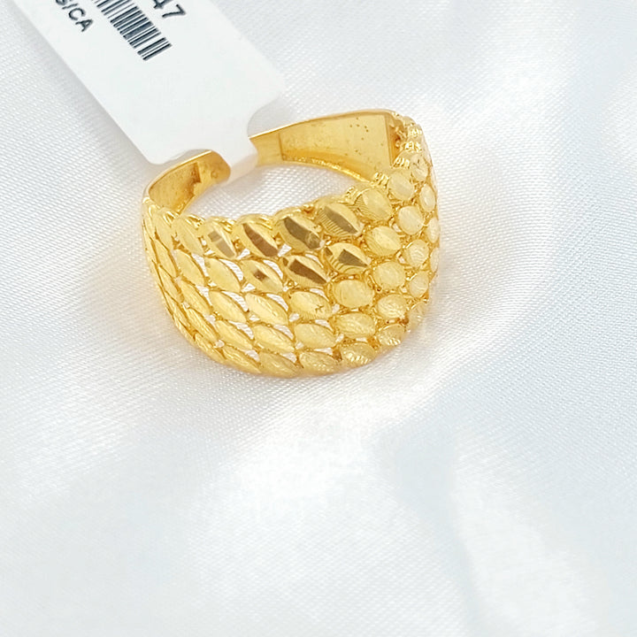 21K خاتم نقش اكسترا-مجوهرات الشيخ سعيد-Saeed Jewelry 