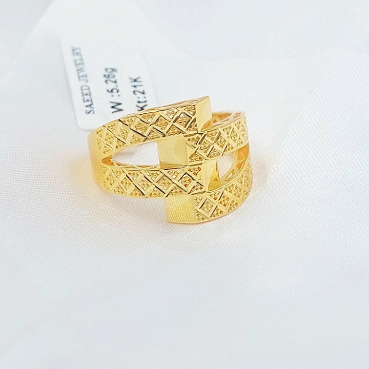 21K خاتم نقش اكسترا-مجوهرات الشيخ سعيد-Saeed Jewelry 