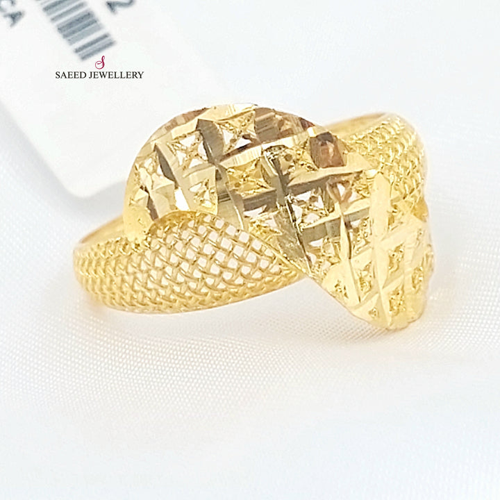 21K خاتم نقش-مجوهرات الشيخ سعيد-Saeed Jewelry 