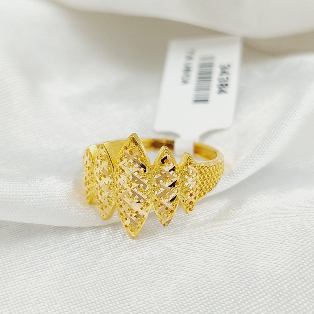 21K خاتم نقش اكسترا-مجوهرات الشيخ سعيد-Saeed Jewelry 