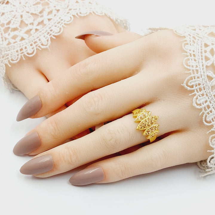 21K خاتم نقش اكسترا-مجوهرات الشيخ سعيد-Saeed Jewelry 