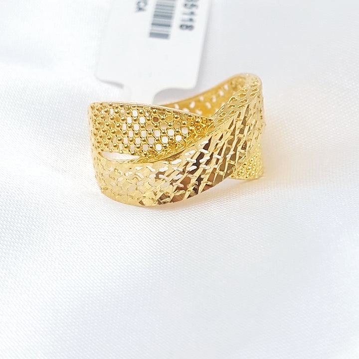 21K خاتم نقش اكسترا-مجوهرات الشيخ سعيد-Saeed Jewelry 