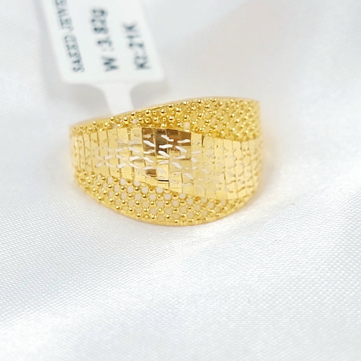 21K خاتم نقش اكسترا-مجوهرات الشيخ سعيد-Saeed Jewelry 