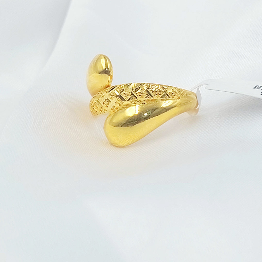 21K خاتم نقش اكسترا-مجوهرات الشيخ سعيد-Saeed Jewelry 