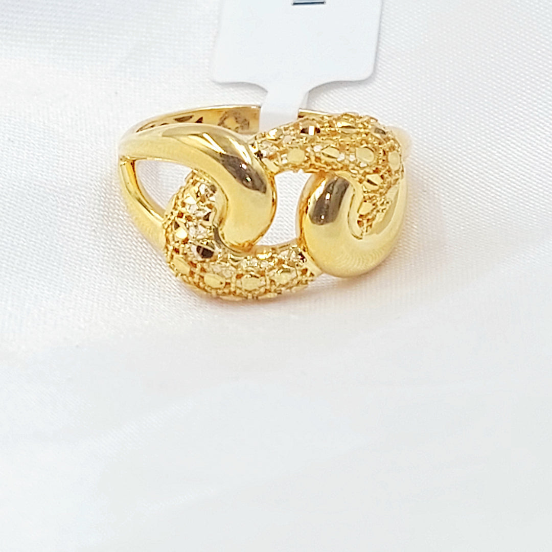 21K خاتم نقش اكسترا-مجوهرات الشيخ سعيد-Saeed Jewelry 