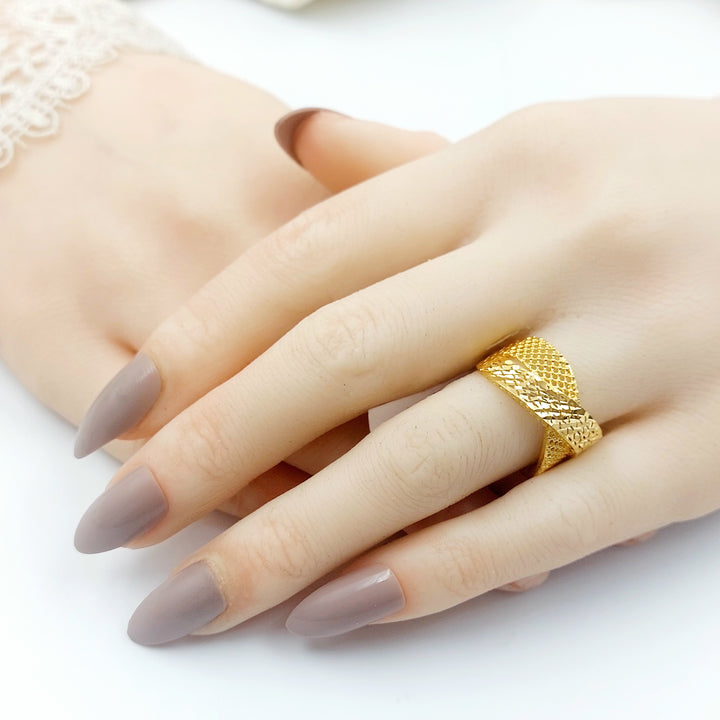 21K خاتم نقش اكسترا-مجوهرات الشيخ سعيد-Saeed Jewelry 