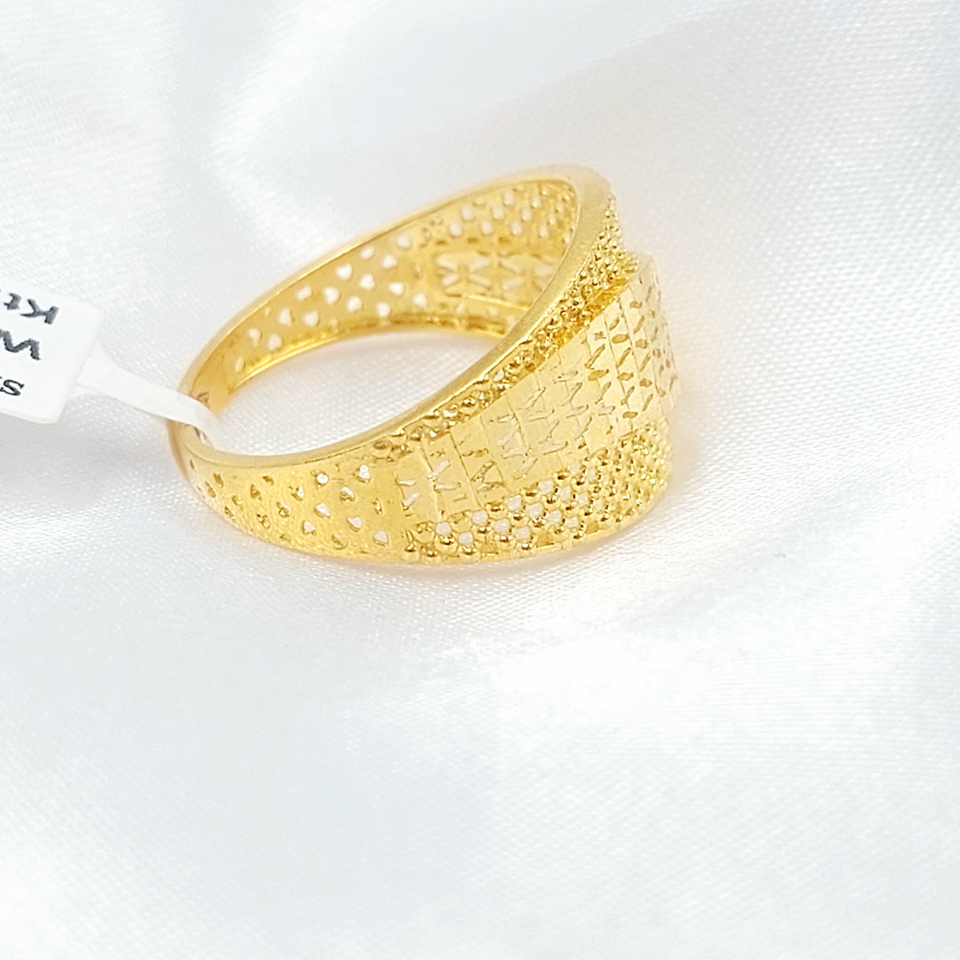 21K خاتم نقش اكسترا-مجوهرات الشيخ سعيد-Saeed Jewelry 