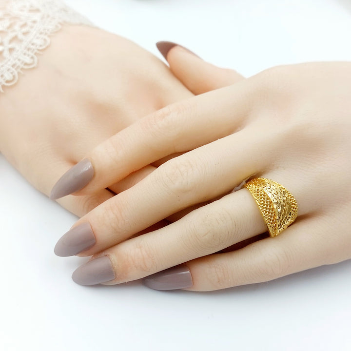 21K خاتم نقش اكسترا-مجوهرات الشيخ سعيد-Saeed Jewelry 