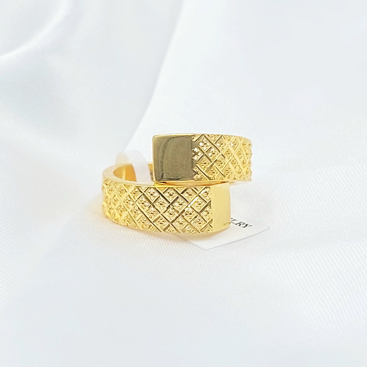 21K خاتم نقش اكسترا-مجوهرات الشيخ سعيد-Saeed Jewelry 