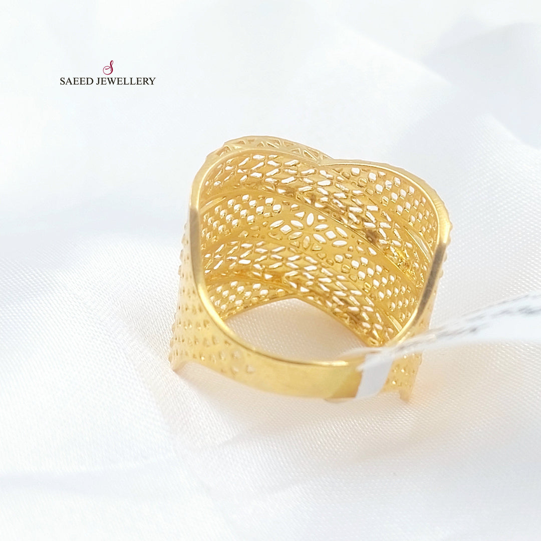 21K خاتم نقش اكسترا-مجوهرات الشيخ سعيد-Saeed Jewelry 