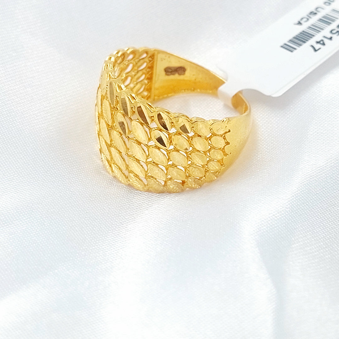 21K خاتم نقش اكسترا-مجوهرات الشيخ سعيد-Saeed Jewelry 