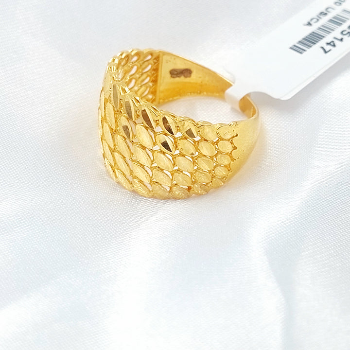 21K خاتم نقش اكسترا-مجوهرات الشيخ سعيد-Saeed Jewelry 