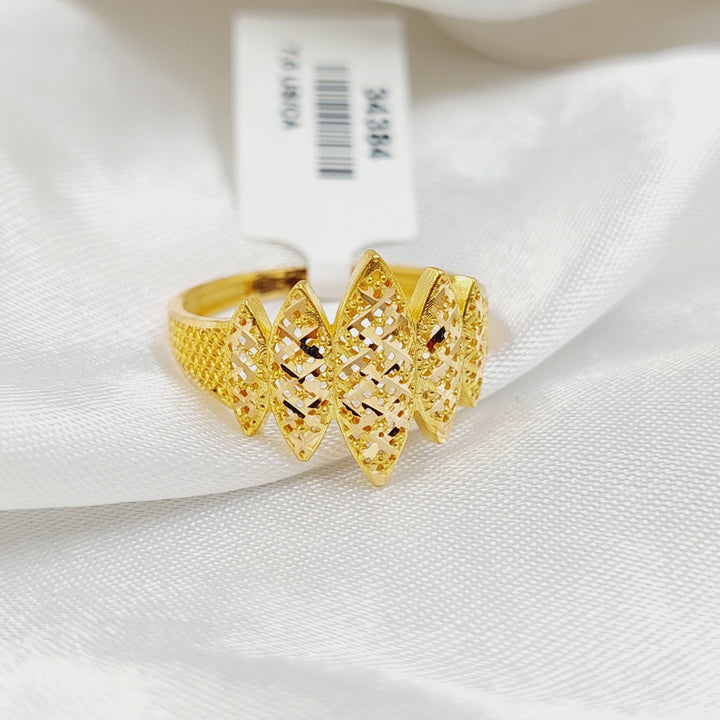 21K خاتم نقش اكسترا-مجوهرات الشيخ سعيد-Saeed Jewelry 