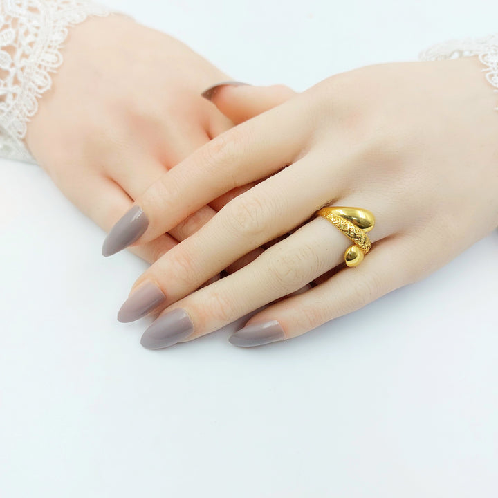 21K خاتم نقش اكسترا-مجوهرات الشيخ سعيد-Saeed Jewelry 