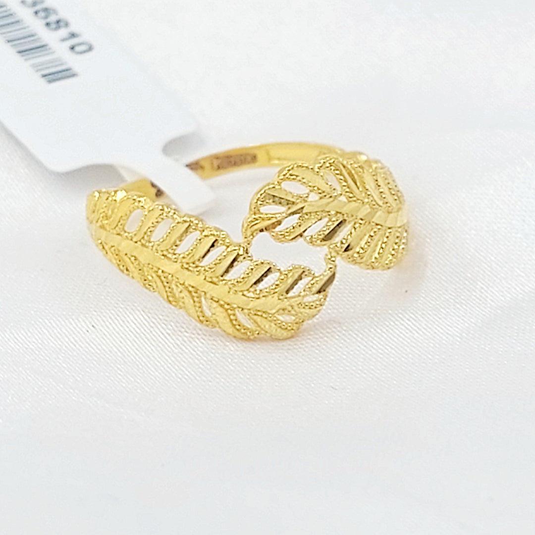 21K خاتم ورق الشجر اكسترا-مجوهرات الشيخ سعيد-Saeed Jewelry 
