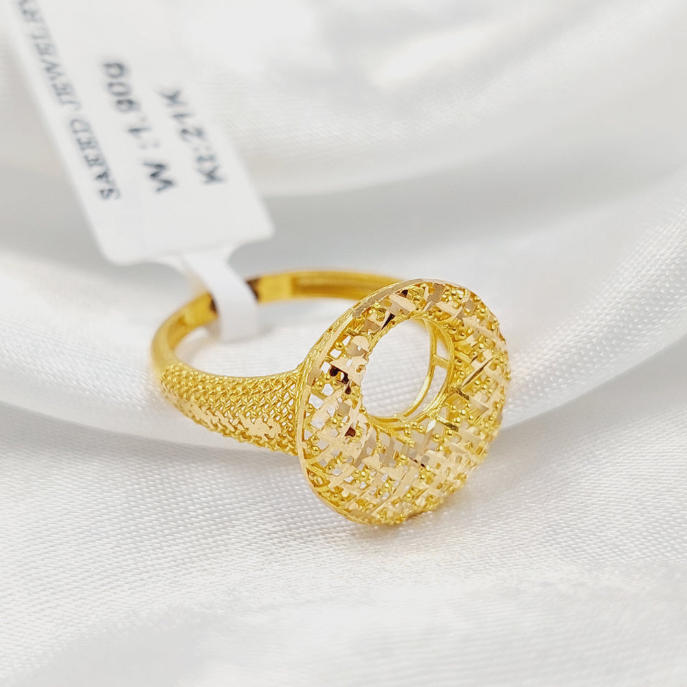 21K خاتم دائري اكسترا-مجوهرات الشيخ سعيد-Saeed Jewelry 