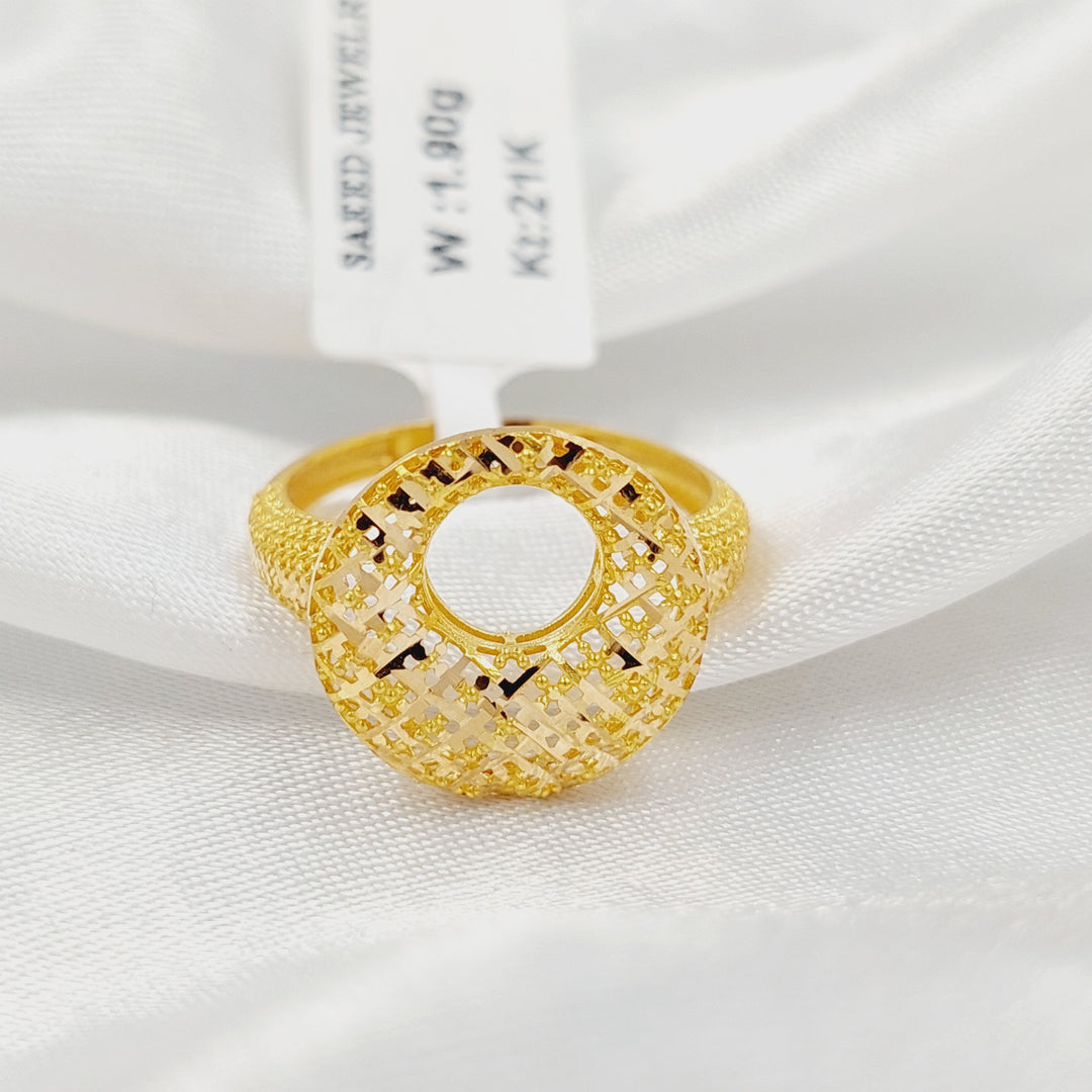 21K خاتم دائري اكسترا-مجوهرات الشيخ سعيد-Saeed Jewelry 