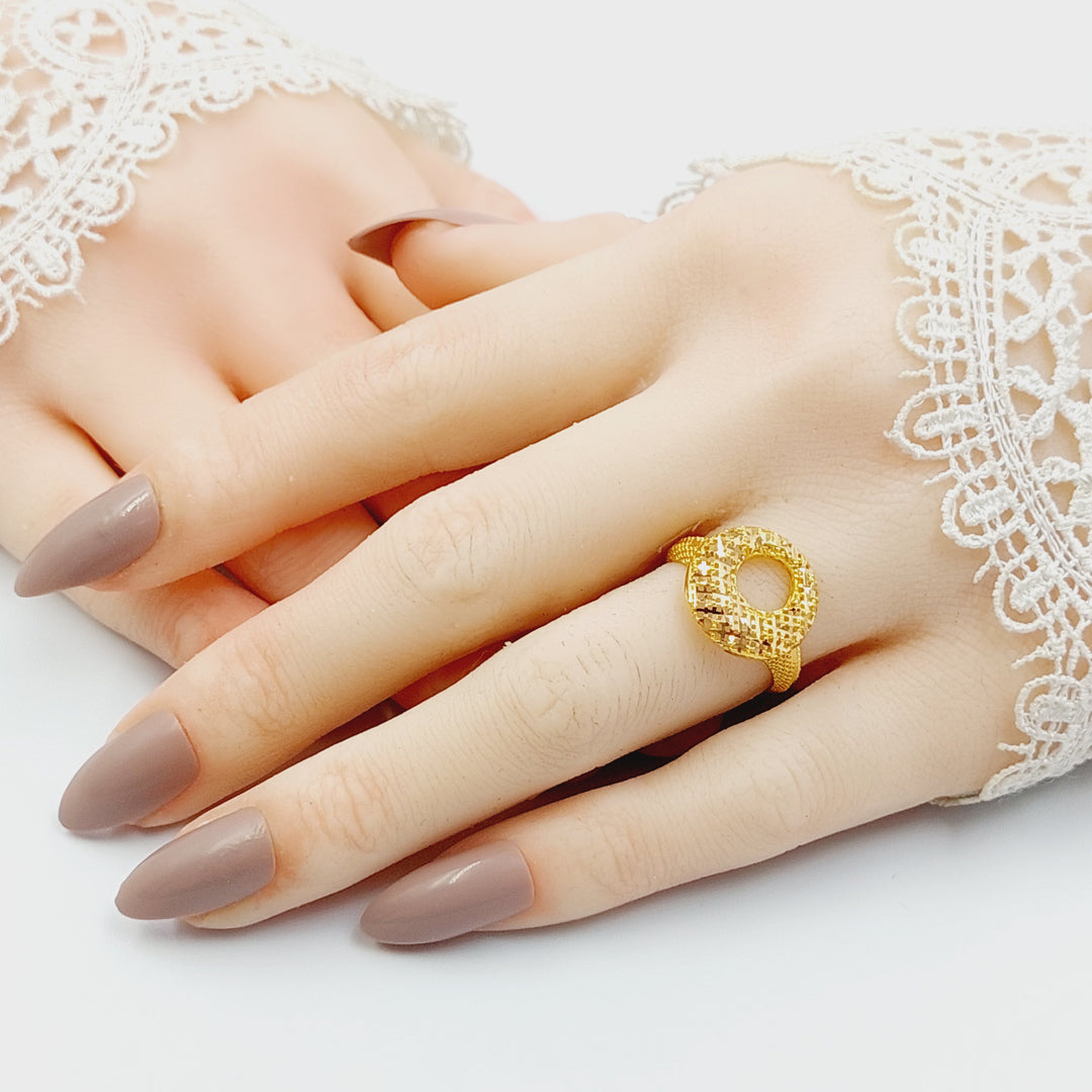 21K خاتم دائري اكسترا-مجوهرات الشيخ سعيد-Saeed Jewelry 