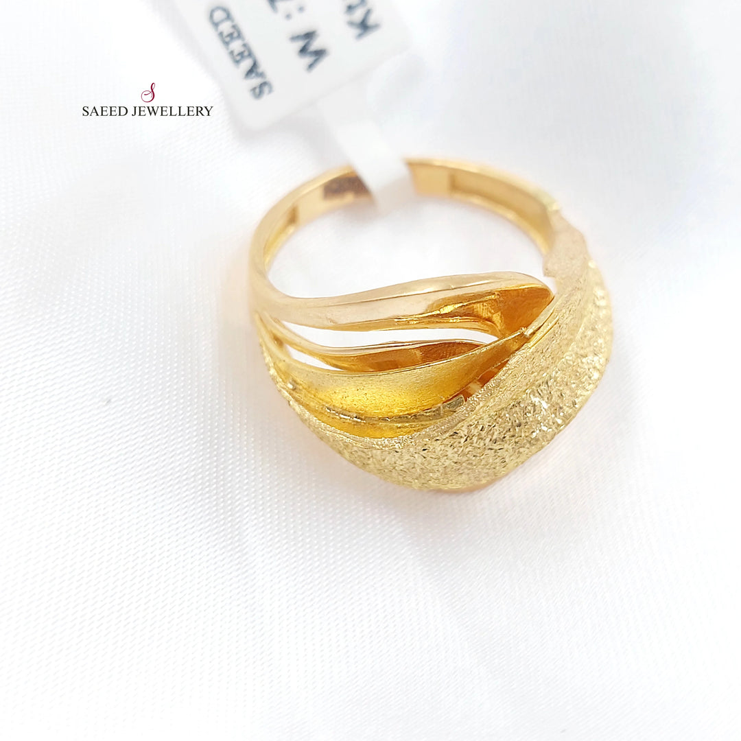 21K خاتم رشة السكر اكسترا-مجوهرات الشيخ سعيد-Saeed Jewelry 