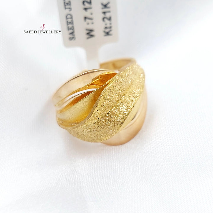 21K خاتم رشة السكر اكسترا-مجوهرات الشيخ سعيد-Saeed Jewelry 