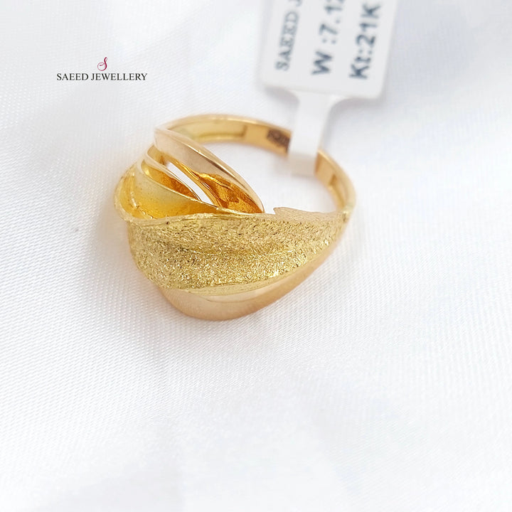 21K خاتم رشة السكر اكسترا-مجوهرات الشيخ سعيد-Saeed Jewelry 