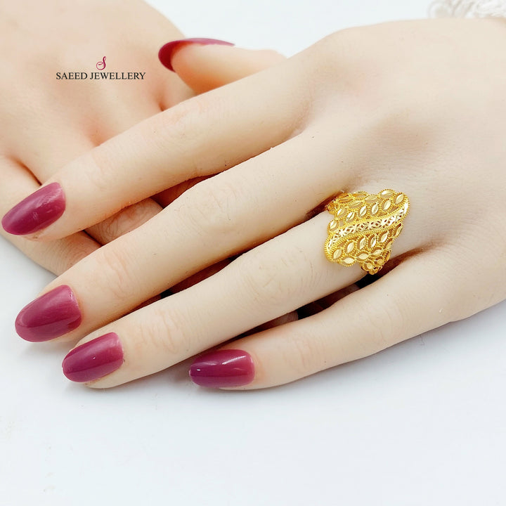 21K خاتم سنبلة اكسترا-مجوهرات الشيخ سعيد-Saeed Jewelry 