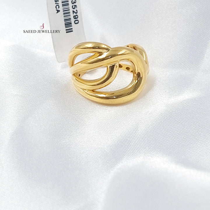 21K خاتم شكلة اكسترا-مجوهرات الشيخ سعيد-Saeed Jewelry 