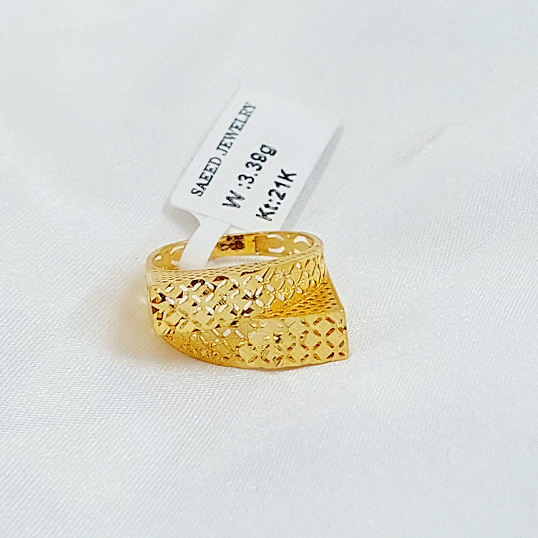 21K خاتم امواج اكسترا-مجوهرات الشيخ سعيد-Saeed Jewelry 