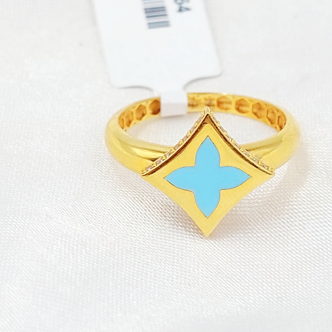 21K خاتم نجمة مينا مرصع-مجوهرات الشيخ سعيد-Saeed Jewelry 