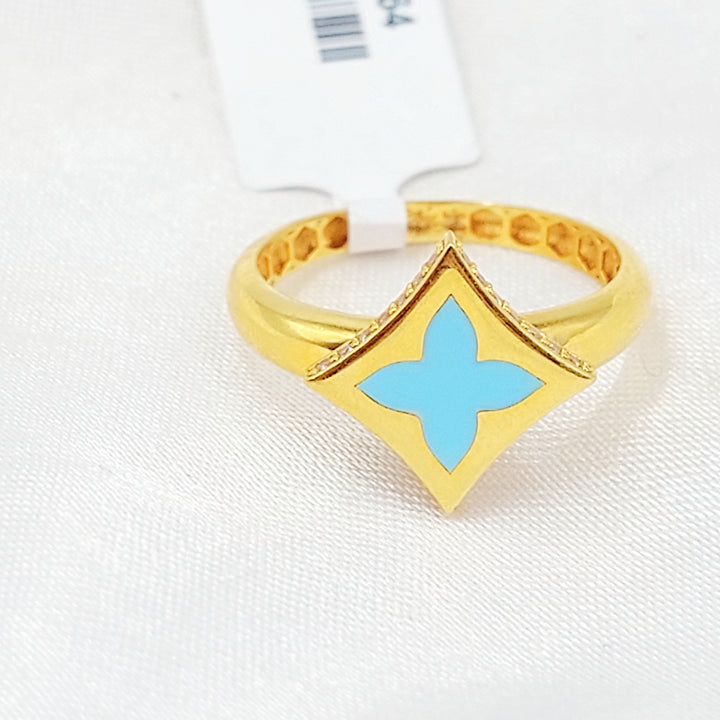 21K خاتم نجمة مينا مرصع-مجوهرات الشيخ سعيد-Saeed Jewelry 