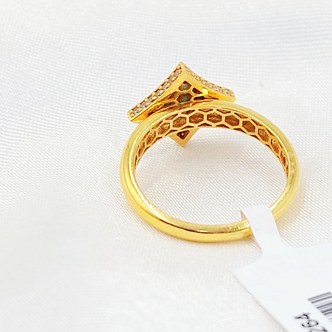 21K خاتم نجمة مينا مرصع-مجوهرات الشيخ سعيد-Saeed Jewelry 