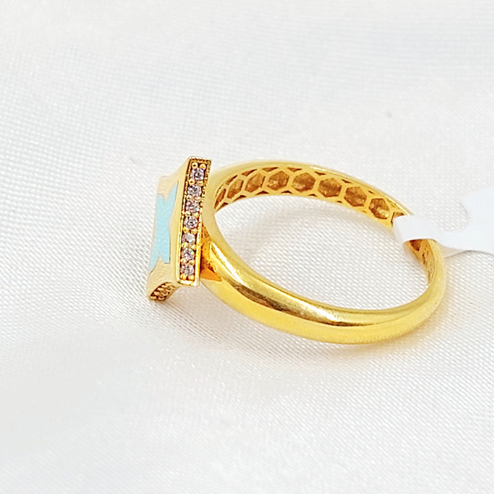 21K خاتم نجمة مينا مرصع-مجوهرات الشيخ سعيد-Saeed Jewelry 