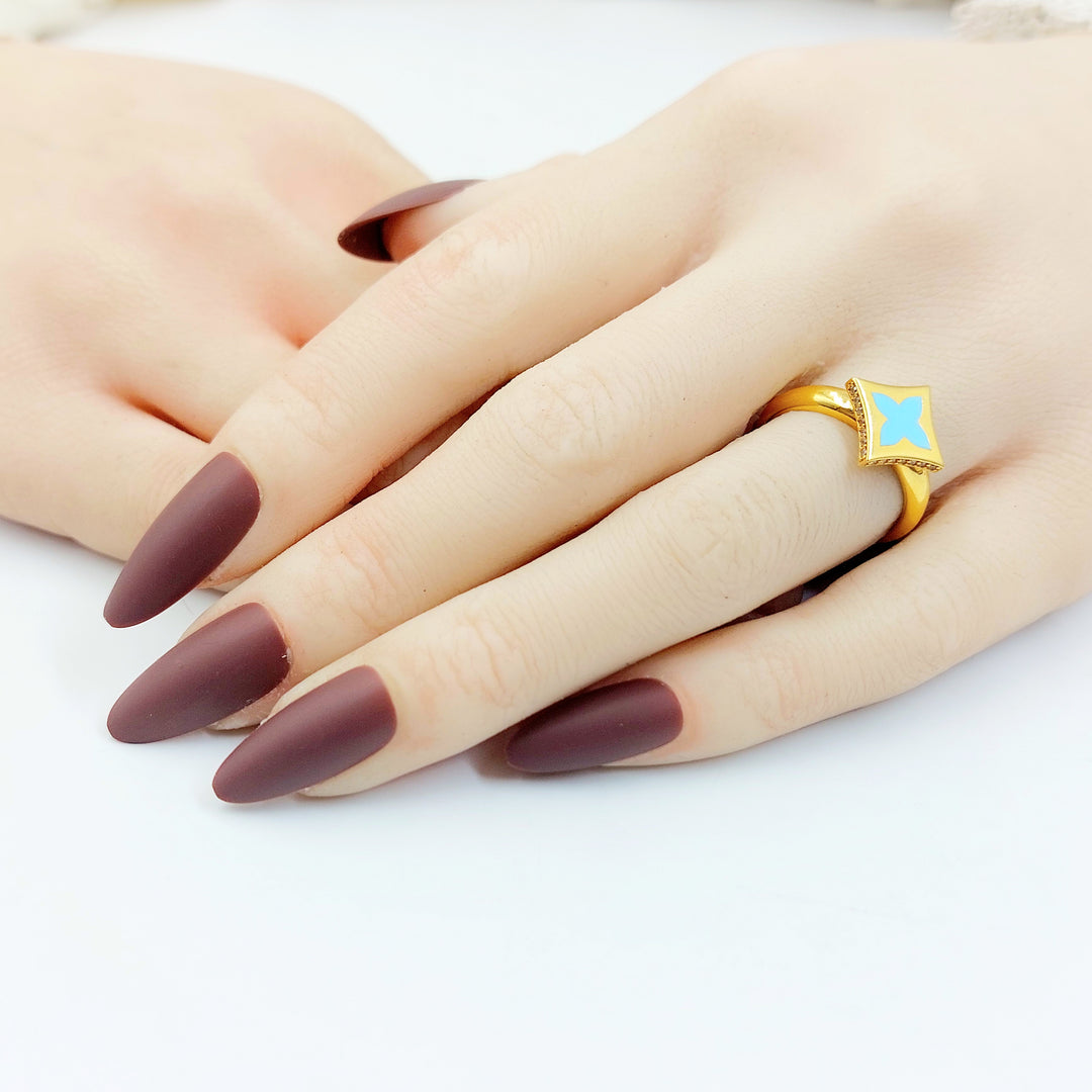 21K خاتم نجمة مينا مرصع-مجوهرات الشيخ سعيد-Saeed Jewelry 
