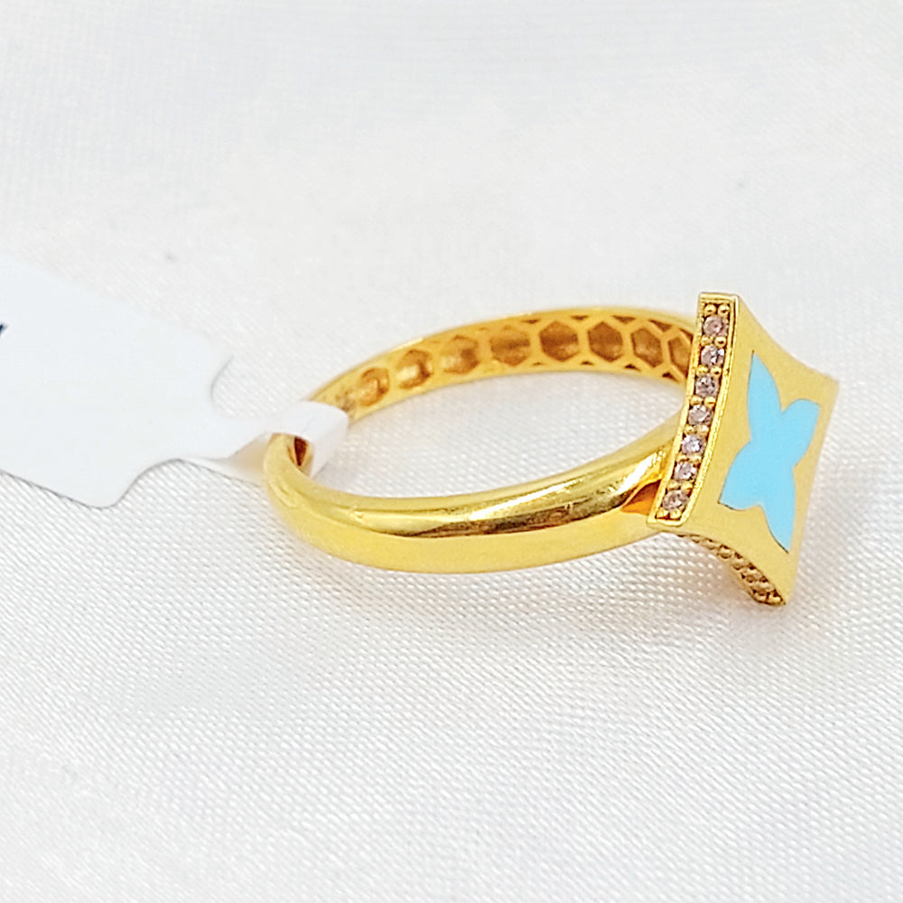 21K خاتم نجمة مينا مرصع-مجوهرات الشيخ سعيد-Saeed Jewelry 