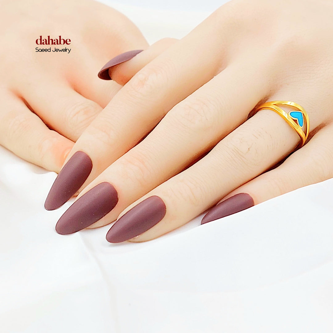 21K خاتم قلب مينا-مجوهرات الشيخ سعيد-Saeed Jewelry 