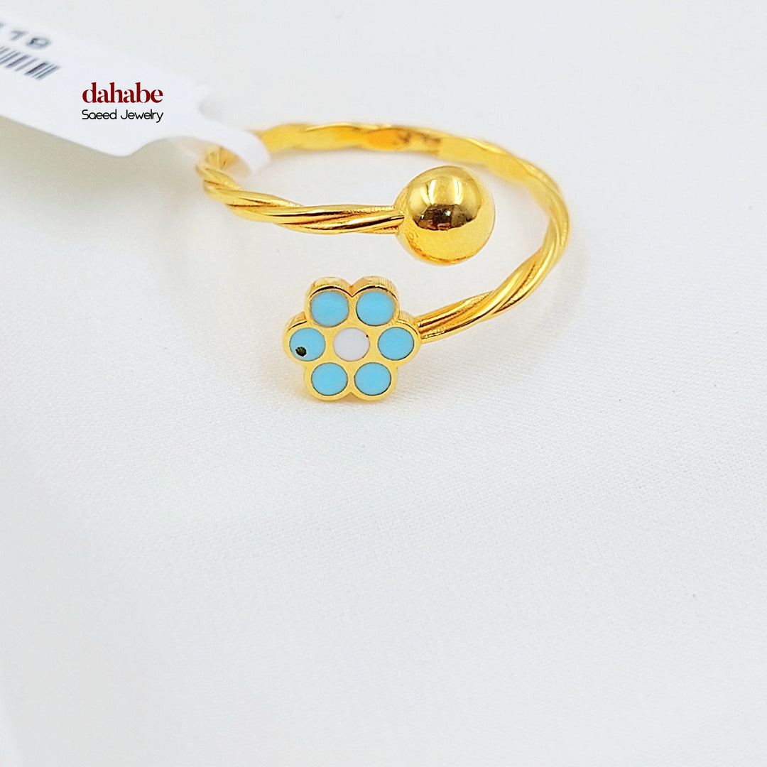 21K خاتم وردة مينا-مجوهرات الشيخ سعيد-Saeed Jewelry 