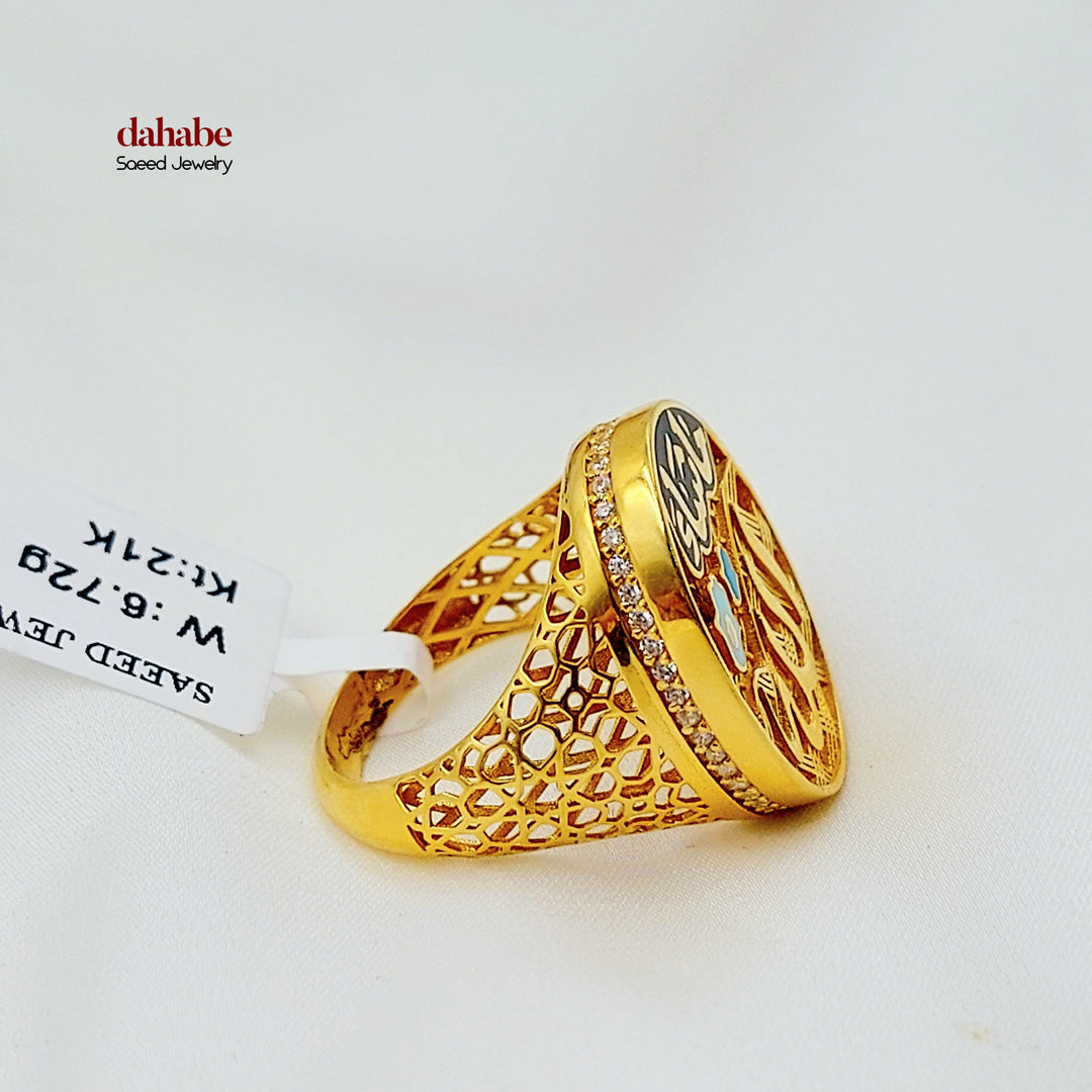 21K خاتم اكسترا مينا-مجوهرات الشيخ سعيد-Saeed Jewelry 