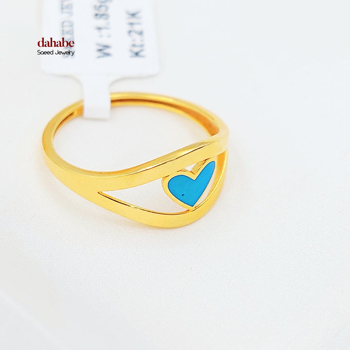 21K خاتم قلب مينا-مجوهرات الشيخ سعيد-Saeed Jewelry 