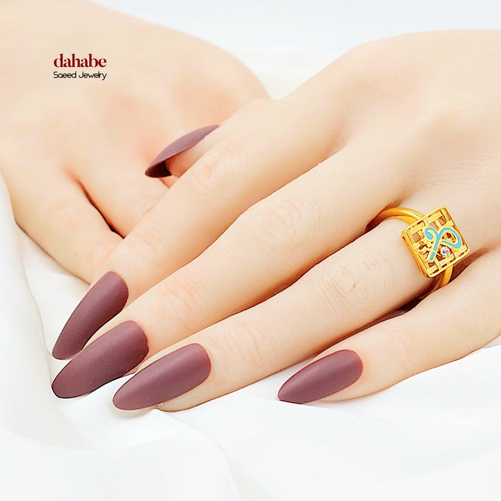 21K خاتم قل مينا-مجوهرات الشيخ سعيد-Saeed Jewelry 