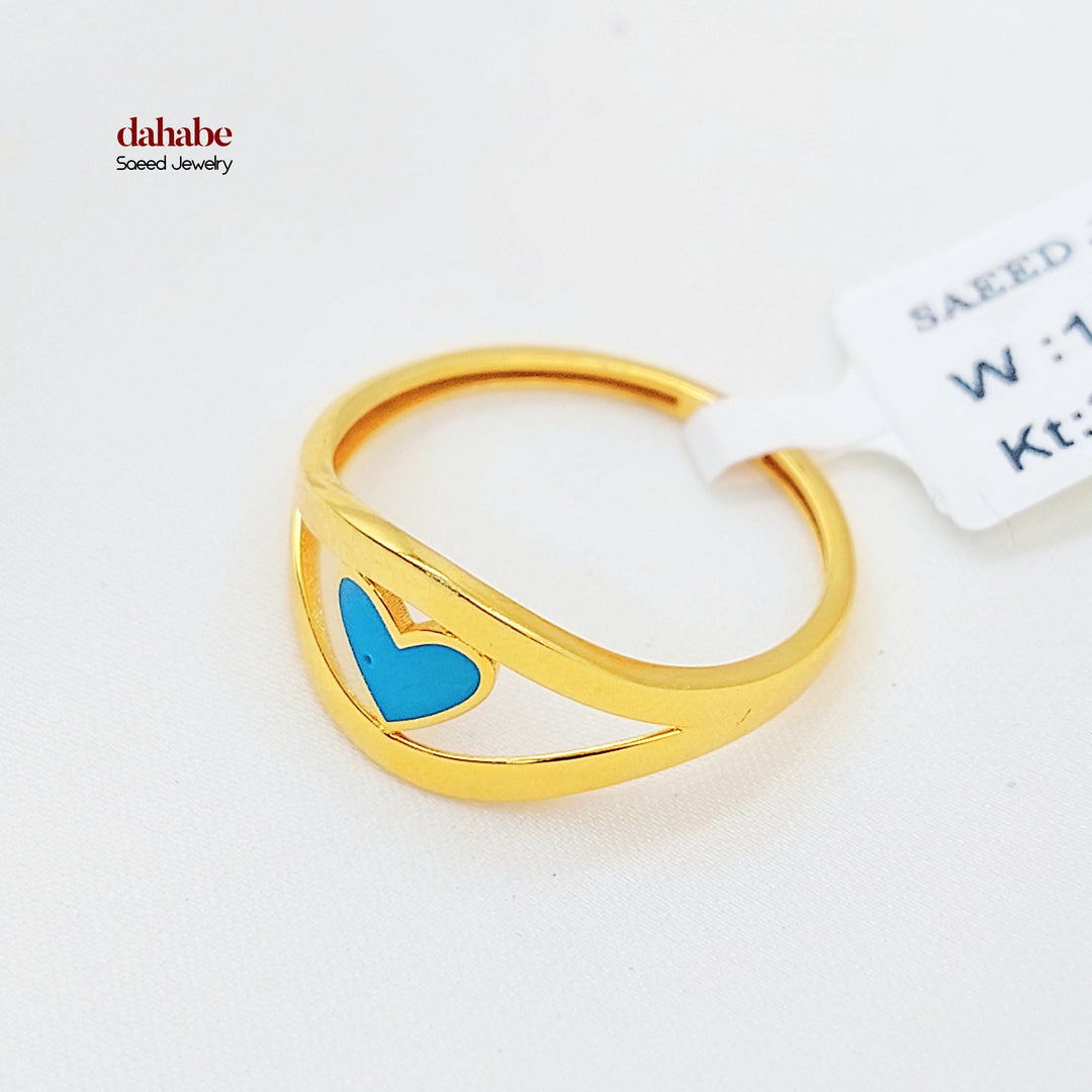 21K خاتم قلب مينا-مجوهرات الشيخ سعيد-Saeed Jewelry 