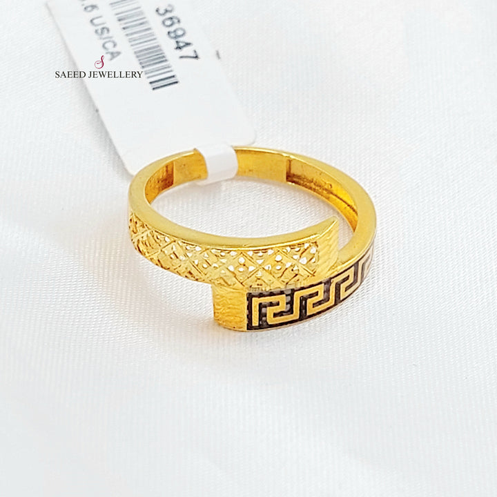 21K خاتم حزام مينا-مجوهرات الشيخ سعيد-Saeed Jewelry 