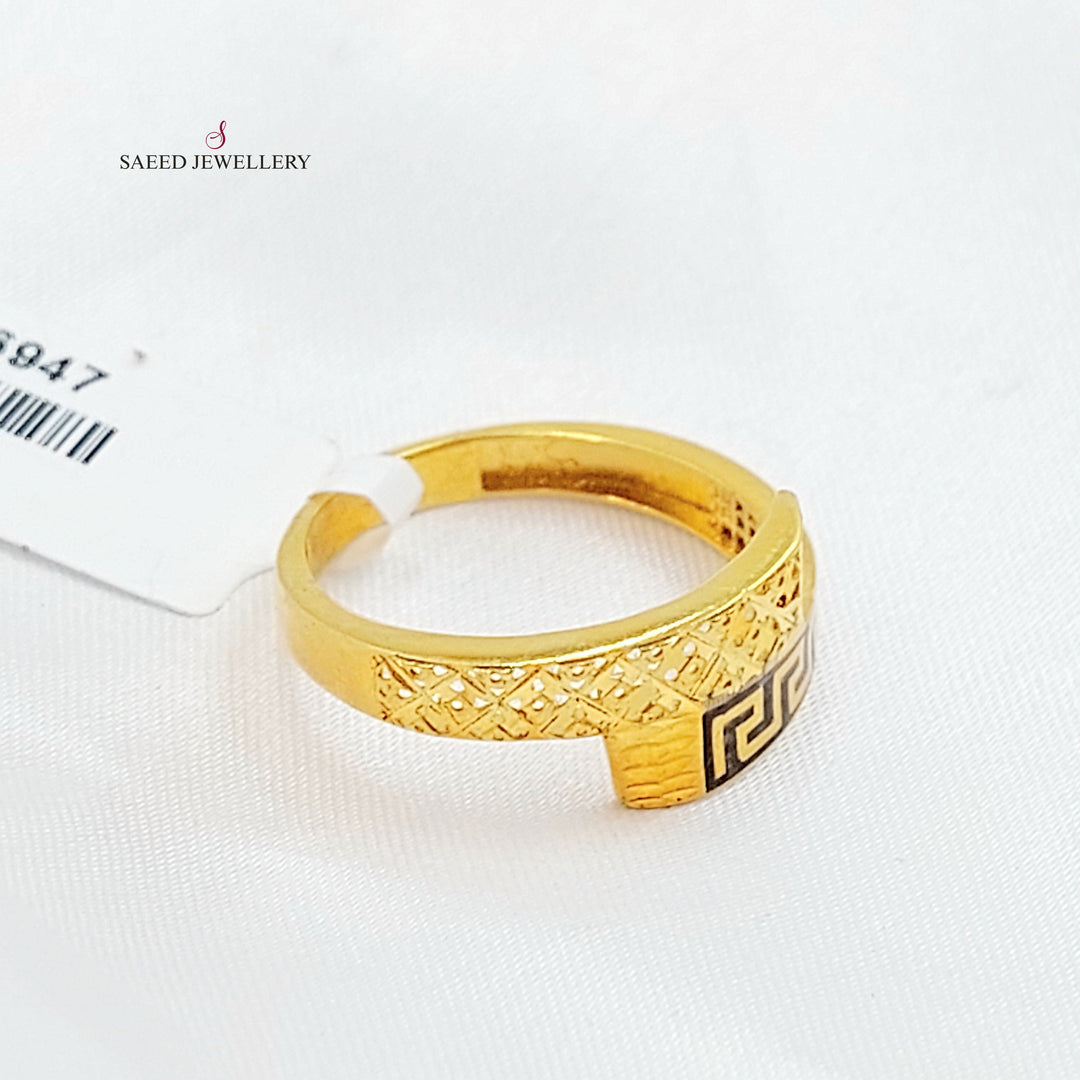 21K خاتم حزام مينا-مجوهرات الشيخ سعيد-Saeed Jewelry 