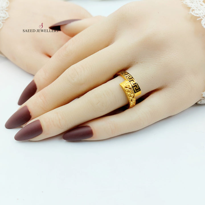 21K خاتم حزام مينا-مجوهرات الشيخ سعيد-Saeed Jewelry 
