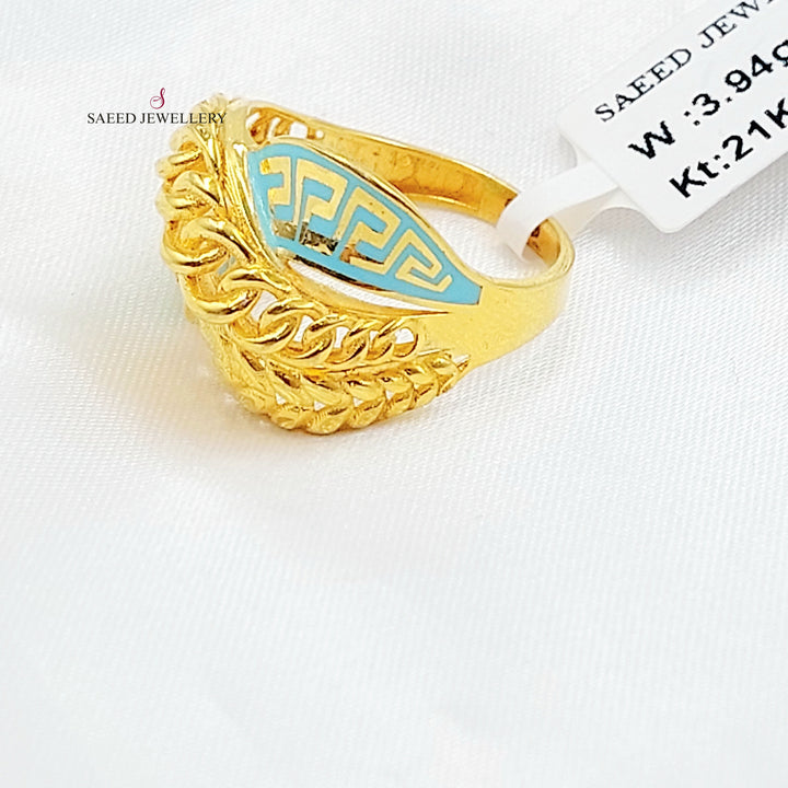 21K خاتم اكسترا مينا-مجوهرات الشيخ سعيد-Saeed Jewelry 